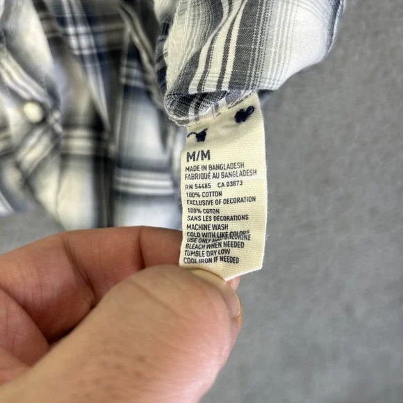 American Eagle Shirt Mens Medium Plaid Western Pearl Snap Cowboy Vintage‎ Fit - Picture 5 of 7
